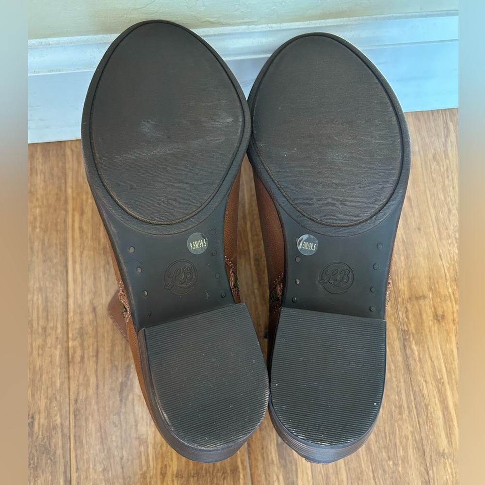 Lucky Brand Basel Ankle Booties in faux distressed Toffee Leather color Sz 9.5 - Picture 6 of 13